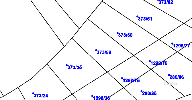 Parcela st. 373/59 v KÚ Sazená, Katastrální mapa