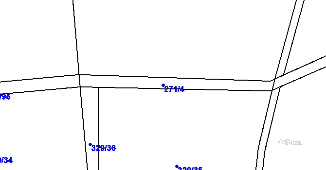 Parcela st. 271/4 v KÚ Hrobičany, Katastrální mapa