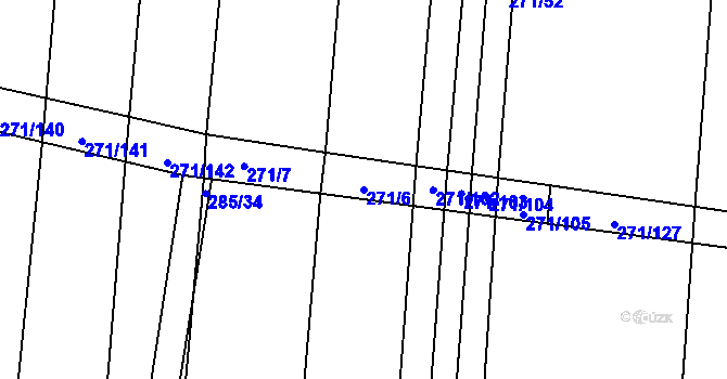 Parcela st. 271/6 v KÚ Hrobičany, Katastrální mapa