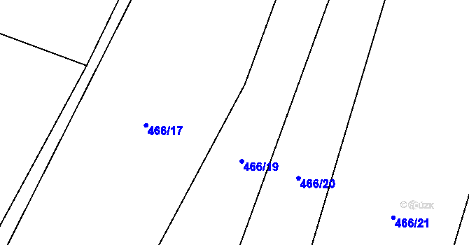 Parcela st. 466/2 v KÚ Hrobičany, Katastrální mapa