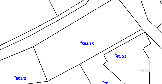 Parcela st. 503/15 v KÚ Hrobičany, Katastrální mapa