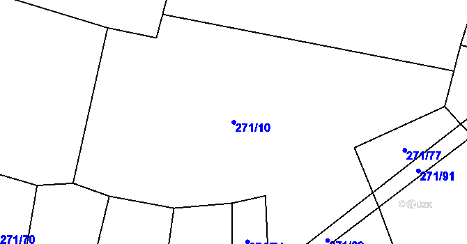 Parcela st. 271/10 v KÚ Hrobičany, Katastrální mapa