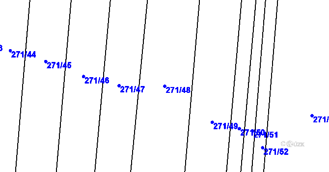 Parcela st. 271/48 v KÚ Hrobičany, Katastrální mapa