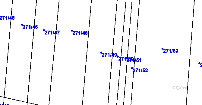 Parcela st. 271/49 v KÚ Hrobičany, Katastrální mapa