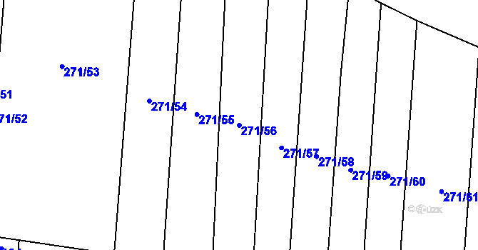 Parcela st. 271/56 v KÚ Hrobičany, Katastrální mapa