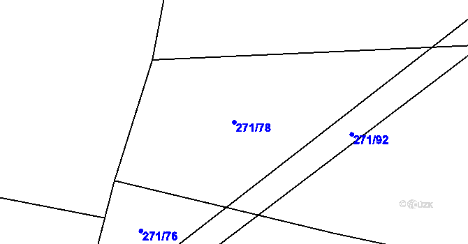 Parcela st. 271/78 v KÚ Hrobičany, Katastrální mapa