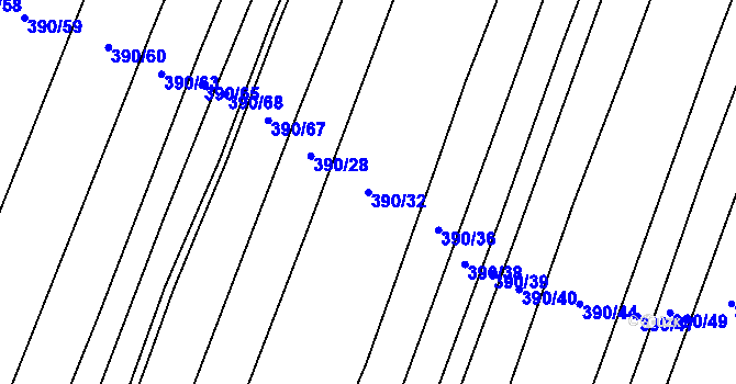 Parcela st. 390/32 v KÚ Hrobičany, Katastrální mapa