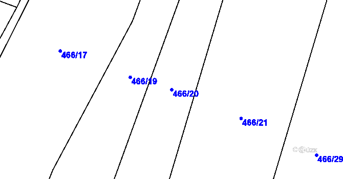 Parcela st. 466/20 v KÚ Hrobičany, Katastrální mapa
