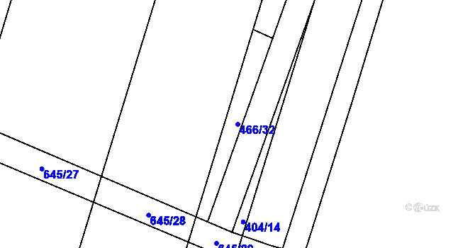 Parcela st. 466/32 v KÚ Hrobičany, Katastrální mapa