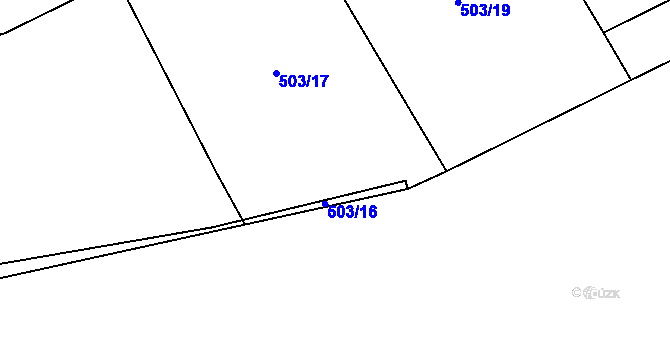 Parcela st. 503/18 v KÚ Hrobičany, Katastrální mapa