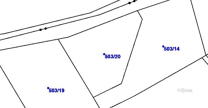 Parcela st. 503/20 v KÚ Hrobičany, Katastrální mapa