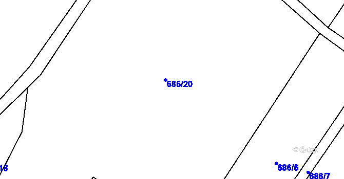 Parcela st. 686/4 v KÚ Hrobičany, Katastrální mapa
