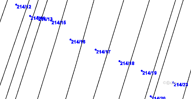 Parcela st. 214/17 v KÚ Hrobičany, Katastrální mapa