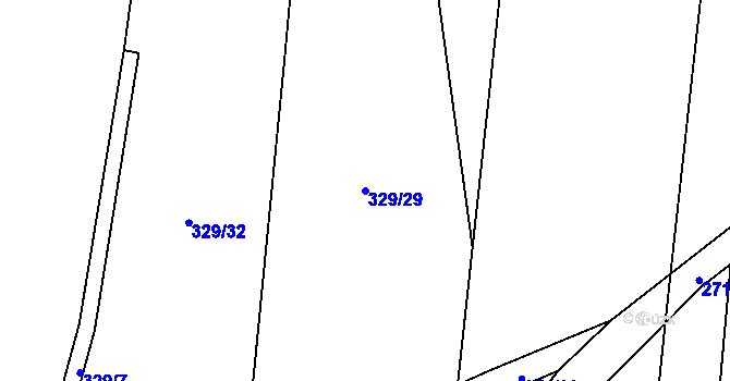 Parcela st. 329/29 v KÚ Hrobičany, Katastrální mapa