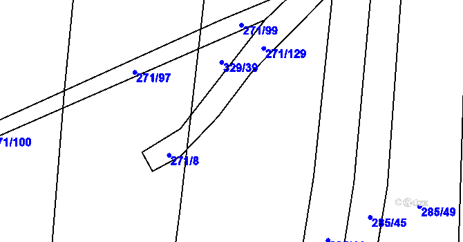 Parcela st. 329/40 v KÚ Hrobičany, Katastrální mapa