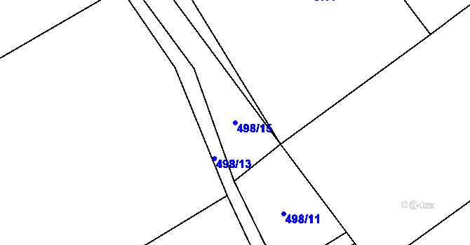 Parcela st. 498/15 v KÚ Hrobičany, Katastrální mapa