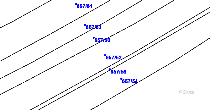 Parcela st. 657/52 v KÚ Sběř, Katastrální mapa
