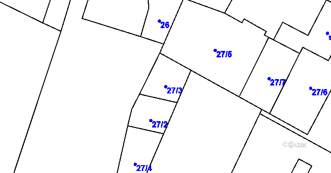 Parcela st. 27/3 v KÚ Sebečice, Katastrální mapa