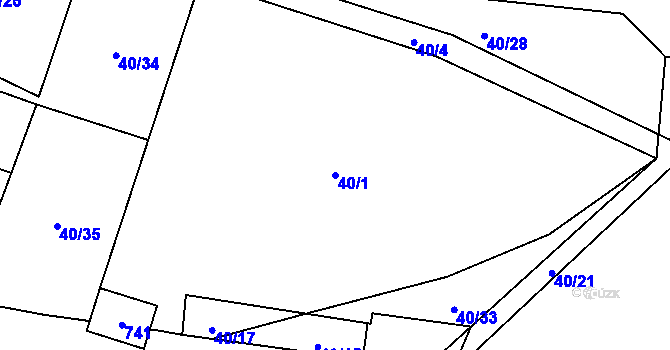 Parcela st. 40/1 v KÚ Sebečice, Katastrální mapa