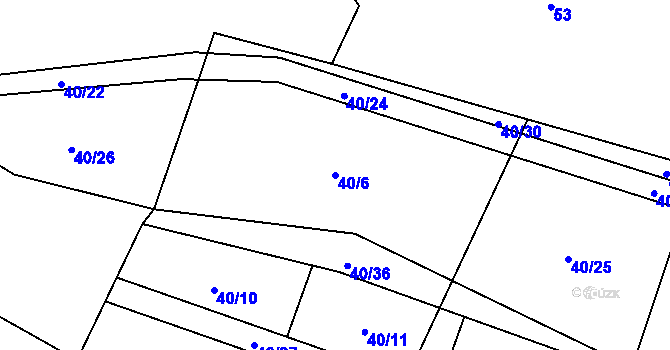 Parcela st. 40/6 v KÚ Sebečice, Katastrální mapa