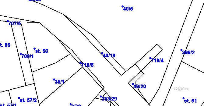 Parcela st. 40/19 v KÚ Sebečice, Katastrální mapa