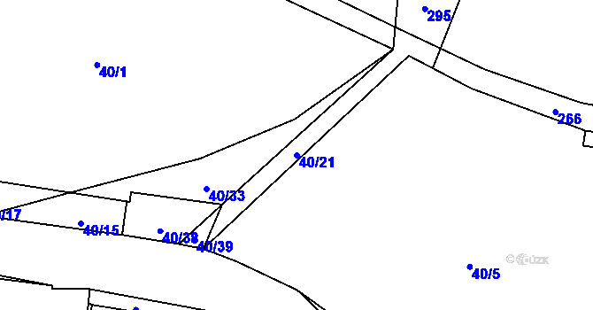 Parcela st. 40/21 v KÚ Sebečice, Katastrální mapa