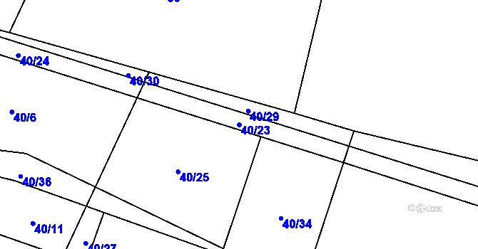 Parcela st. 40/23 v KÚ Sebečice, Katastrální mapa