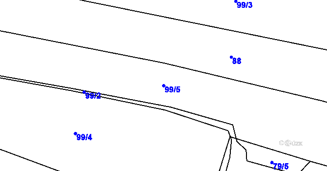 Parcela st. 99/5 v KÚ Sebečice, Katastrální mapa