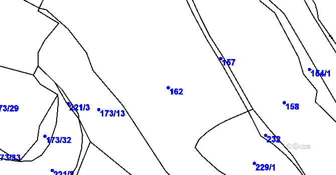 Parcela st. 162 v KÚ Sebečice, Katastrální mapa