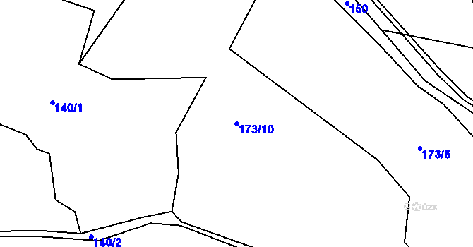 Parcela st. 173/10 v KÚ Sebečice, Katastrální mapa