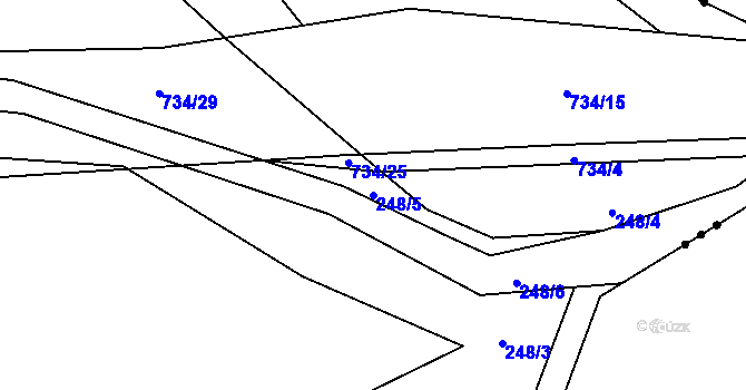 Parcela st. 248/5 v KÚ Sebečice, Katastrální mapa