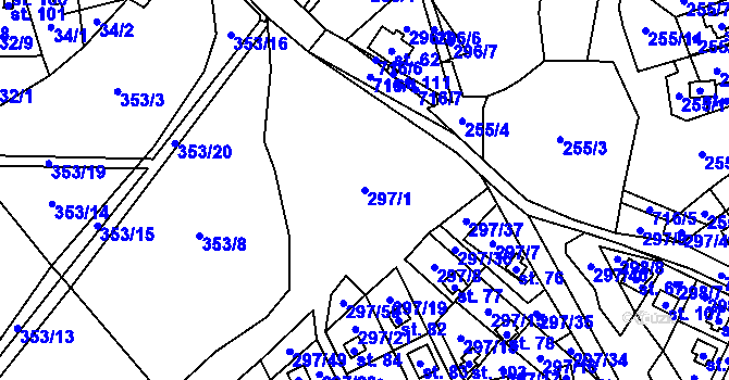 Parcela st. 297/1 v KÚ Sebečice, Katastrální mapa