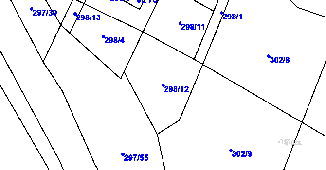 Parcela st. 298/12 v KÚ Sebečice, Katastrální mapa