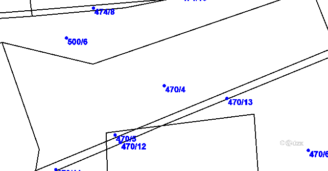 Parcela st. 470/4 v KÚ Sebečice, Katastrální mapa