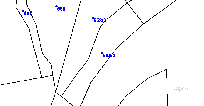 Parcela st. 564/3 v KÚ Sebečice, Katastrální mapa