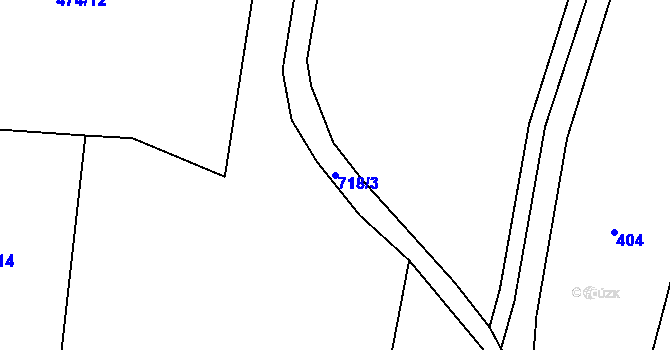 Parcela st. 718/3 v KÚ Sebečice, Katastrální mapa