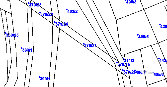 Parcela st. 379/21 v KÚ Sebranice u Litomyšle, Katastrální mapa