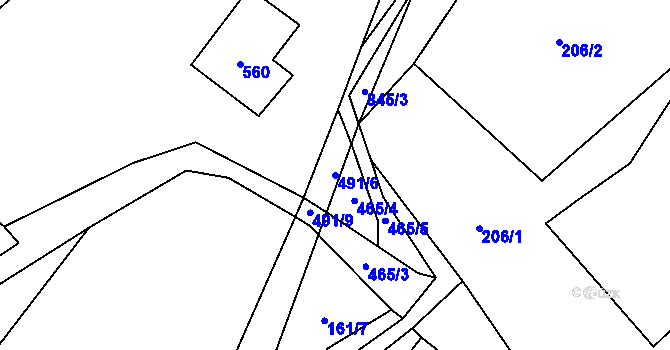 Parcela st. 491/6 v KÚ Sebranice u Litomyšle, Katastrální mapa