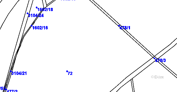 Parcela st. 70/2 v KÚ Sebranice u Litomyšle, Katastrální mapa