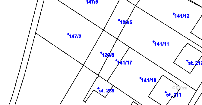 Parcela st. 120/6 v KÚ Sebranice u Litomyšle, Katastrální mapa