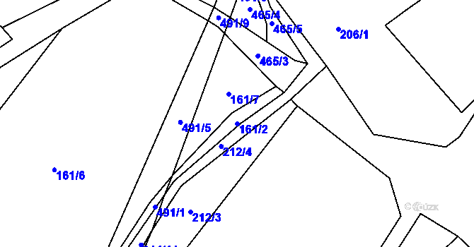 Parcela st. 161/2 v KÚ Sebranice u Litomyšle, Katastrální mapa