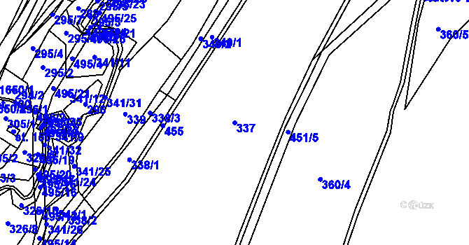 Parcela st. 337 v KÚ Sebranice u Litomyšle, Katastrální mapa