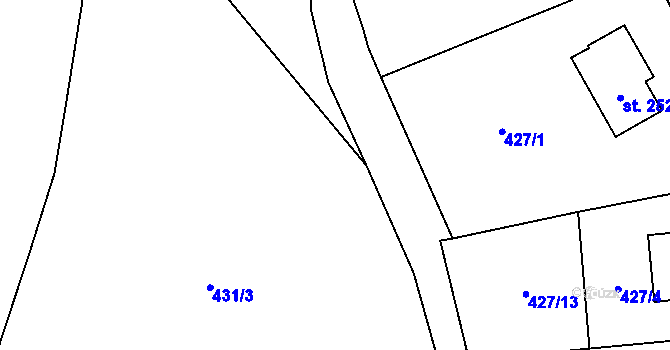 Parcela st. 429 v KÚ Sebranice u Litomyšle, Katastrální mapa