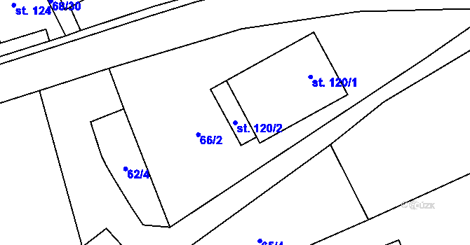 Parcela st. 120/2 v KÚ Sebranice u Litomyšle, Katastrální mapa