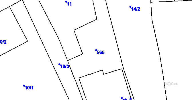 Parcela st. 566 v KÚ Sebranice u Litomyšle, Katastrální mapa
