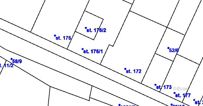 Parcela st. 52/4 v KÚ Sebranice u Boskovic, Katastrální mapa