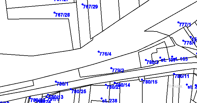 Parcela st. 776/4 v KÚ Sebranice u Boskovic, Katastrální mapa