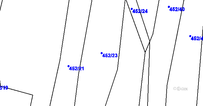 Parcela st. 452/23 v KÚ Sebranice u Boskovic, Katastrální mapa