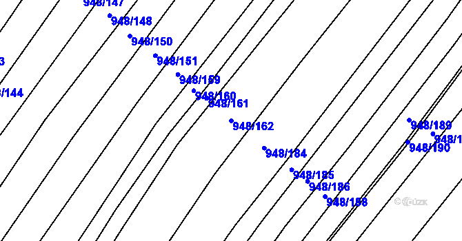 Parcela st. 948/162 v KÚ Sebranice u Boskovic, Katastrální mapa