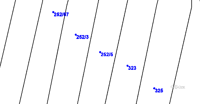 Parcela st. 252/5 v KÚ Sebranice u Boskovic, Katastrální mapa